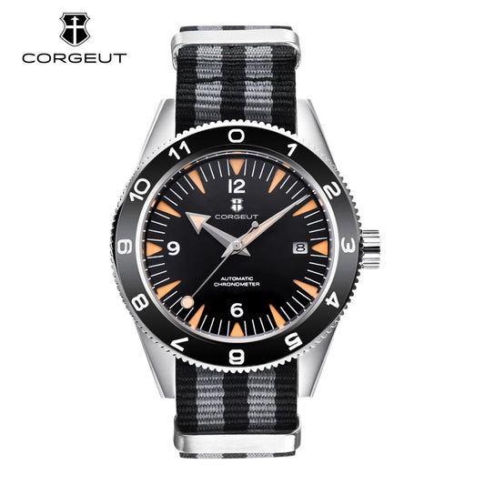 41MM Sapphire Glass 100m Waterproof Japan Automatic Luminous Mens Watch Nylon Strap