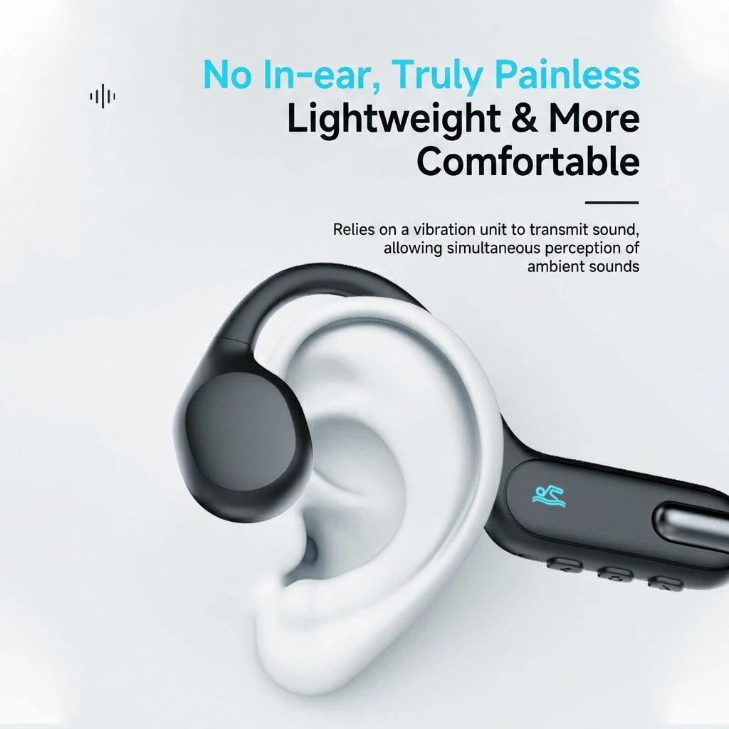 New Style Open Ear Neckband Bone Conduction Sports Headphones IPX8 Waterproof Swimming Earbuds Wireless Bluetooth Earphones