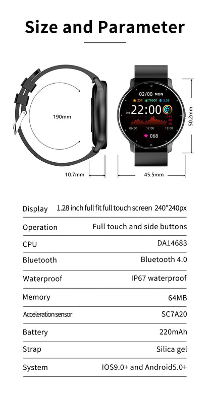 LIGE 2026 Smart Watch Women Men Ladies Gift Sport Fitness Men Watches Heart Rate Monitor Waterproof Smartwatch For Android IOS