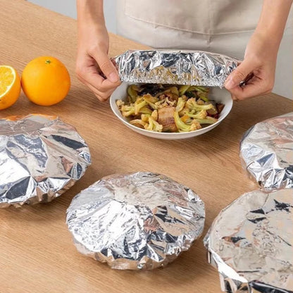 10-60pcs Reusable Aluminum Foil Bowl Cover Heat Insulation And Heat Preservation Food Grade Oven Takeaway Picnic