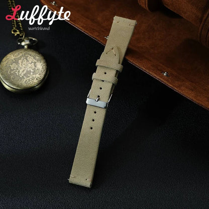 Vintage Suede Leather Watch Band 18mm 20mm 22mm Handmade Men Women Wristwatch Strap Quick Release Smartwatch Watchband