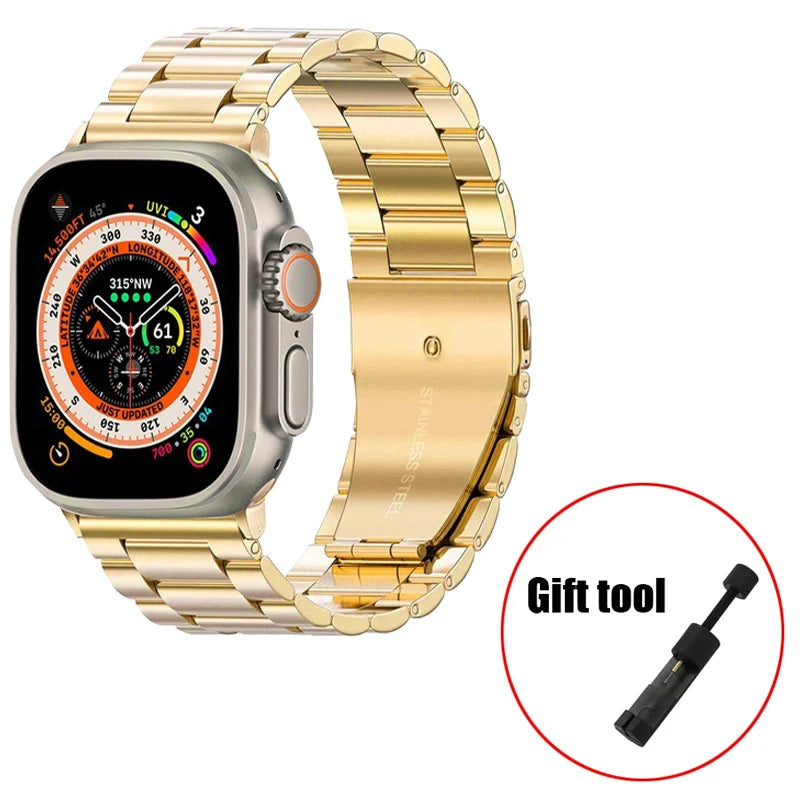 Metal Strap For Apple Watch Ultra 49mm 9 8 7 45mm 41mm Stainless Steel Bracelet For iWatch 6 5 SE 3 44mm 42mm 40mm 38mm S10 42mm