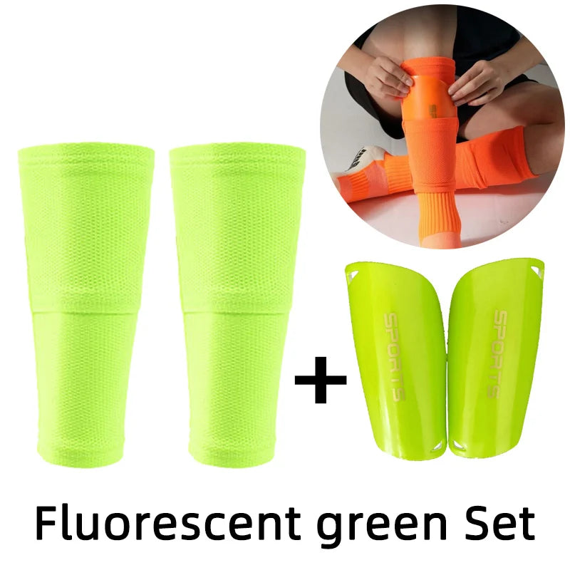 A Set Soccer Shin Guard Adults Kids Socks With Pocket Professional Shields Legging Shinguards Cover Sleeves Protective Gear