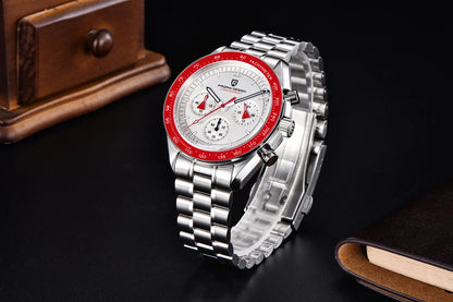 PAGANI DESIGN 2026 New Moon Men's Watches Luxury Quartz Watch For Men VK63 Chronograph AR Sapphire Mirror Ceramic Bezel Luminous