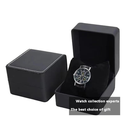 Single Watch Gift Box with Pillow PU Leather Wristwatch Display Case Organizer for Men