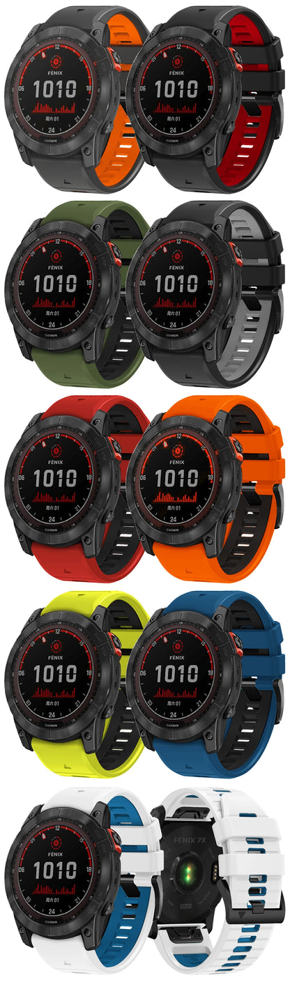 22 26MM Silicone WatchBand Strap For Garmin Fenix 7 7X 6X 6 Pro 5 5X Plus Epix Gen2 Enduro 2 WristStrap QuickFit Release Bracele