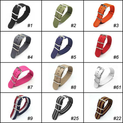 Sport Nylon Watch Band for Women&Men Watch Strap 18mm 20mm 22mm Army Sport Strap Fabric Nylon Watchband Buckle Belt