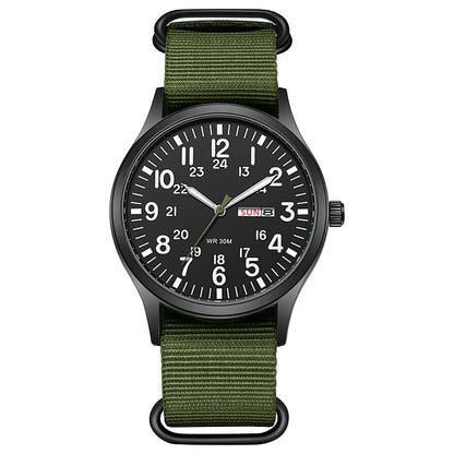 2024 TPW Field Watch Easy Reading Fabric Strap 24 Hours Display Quartz Movement