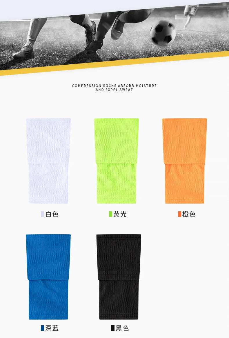 A Set Soccer Shin Guard Adults Kids Socks With Pocket Professional Shields Legging Shinguards Cover Sleeves Protective Gear
