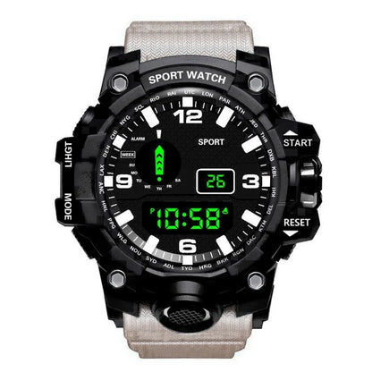 Men's Watch Fashion Sports Electronic Wristwatch Large Dial Multifunctional Waterproof Luminous Alarm Kids Male's Military Watch