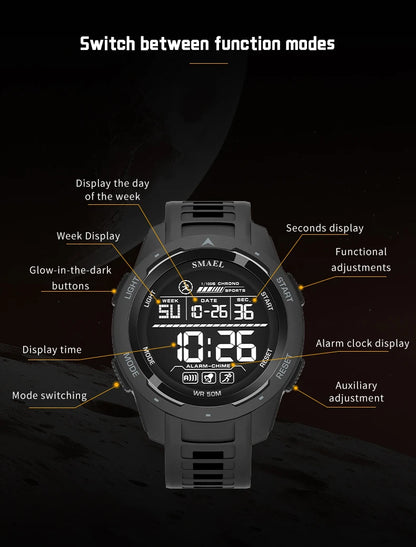 New SMAEL 8105 Watches Camo Strap Military Sport Watch for Men Clock Fashion Digital Wristwatch Waterproof Shockproof Watches