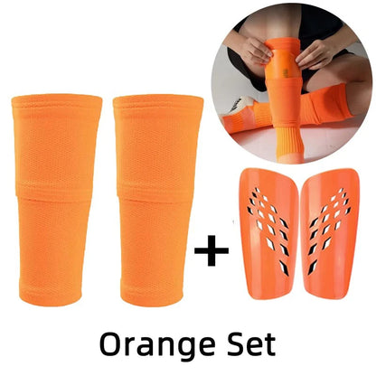 A Set Soccer Shin Guard Adults Kids Socks With Pocket Professional Shields Legging Shinguards Cover Sleeves Protective Gear