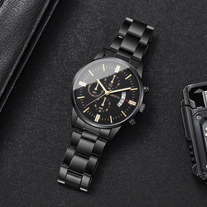 Luxury Stainless Steel Men Calendar Quartz Watch Fashion Mens Business Watches for Man Clock Reloj Hombre