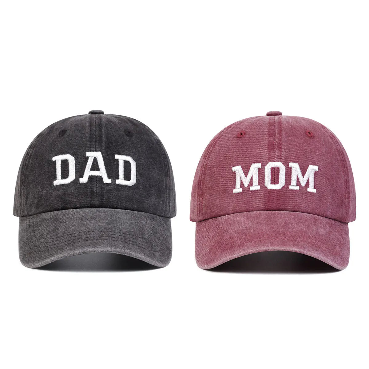DAD MOM Embroidered Baseball Hat Retro Sports Casual Duck Tongue Hat Sun Hat