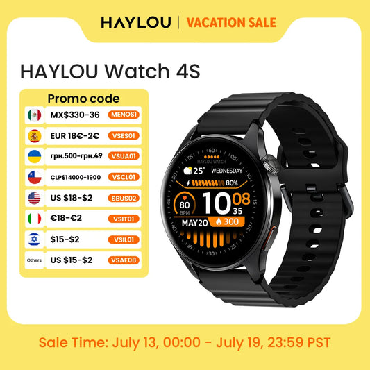 HAYLOU Watch 4S GPS Smartwatch 1.43” HD AMOLED Display 5 Satellite GPS Positioning 120+ Workout Modes Sport Fitness Smart Watch