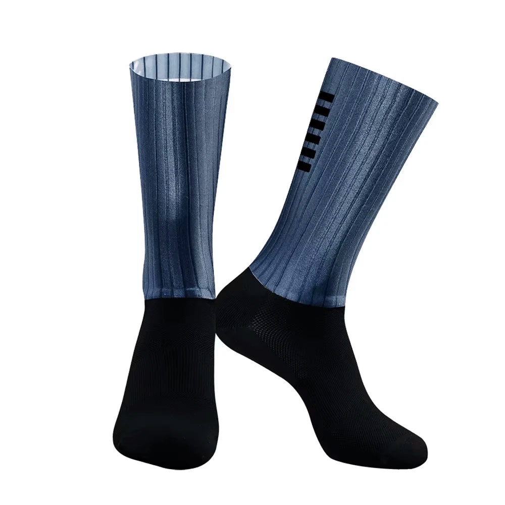Silicone Cycling Aero Socks Anti Socks Slip Men Bicycle Sport Running Bike Socks