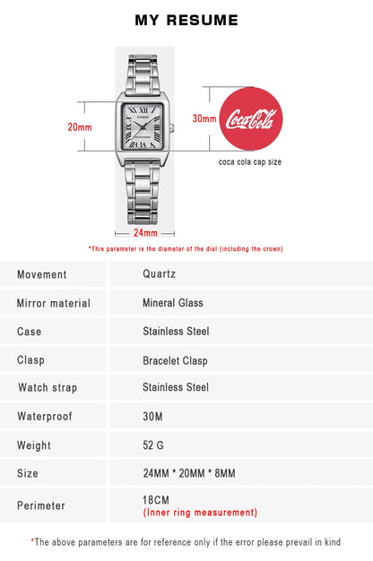 Casio watch for women top brand luxury set 30m Waterproof Quartz ladies watch Tonneau shape Stainless Ste reloj mujer LTP-V007D-