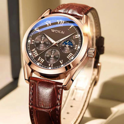 Fashion Men Luxury Watches Mens Business PU Leather Quartz Watch Gifts For Male Calendar Wristwatch Relogio Masculino