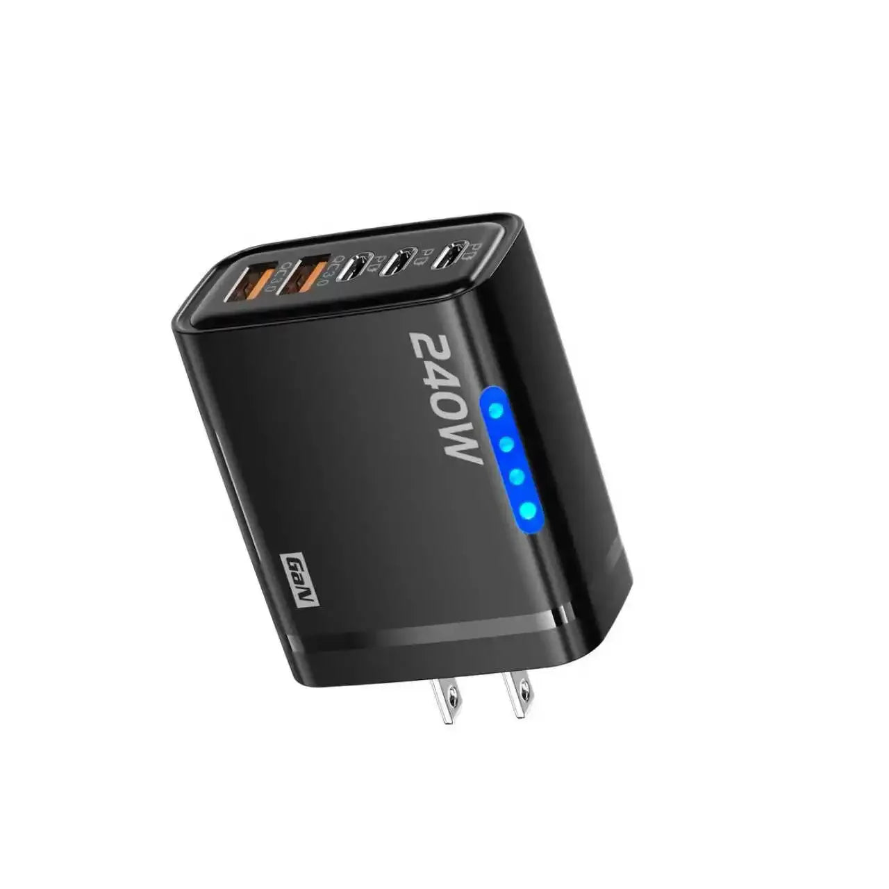 5-in-1 GaN 240W Fast Charger  Desktop Charger USB Type C Charger Fast Charging Quick Charge 3.0 Adapter For iPhone SamsungHuawei