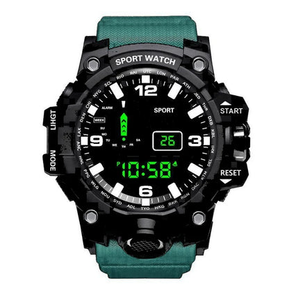 Men's Watch Fashion Sports Electronic Wristwatch Large Dial Multifunctional Waterproof Luminous Alarm Kids Male's Military Watch