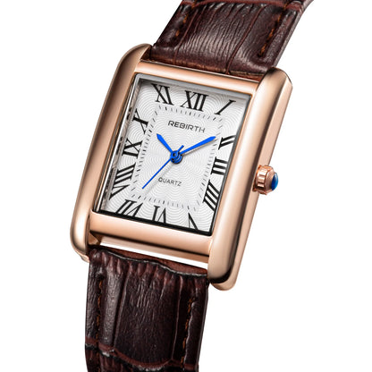 Retro-Style Simple Small Square Watch with Roman Numerals, Trendy and Artistic Quartz Movement Wristwatch