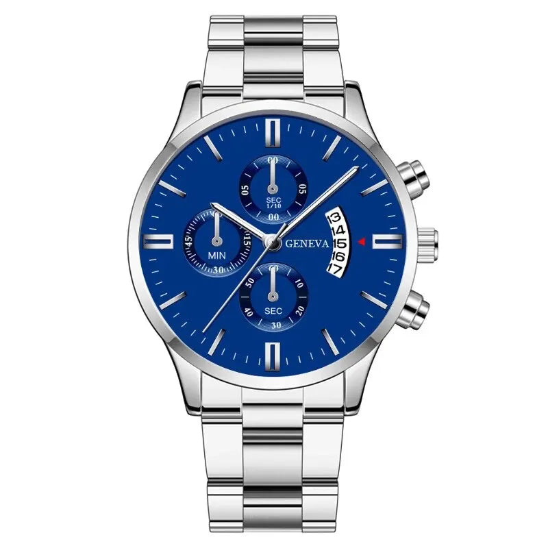 2023 Fashion Men Gold Stainless Steel Watch Luxury Calendar Quartz Wrist Watch Mens Business Watches for Man Clock Reloj Hombre