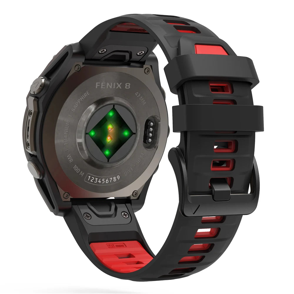 1:1 Fenix8 Watch Band For Garmin Fenix 8 Pro 47mm 51mm E 7 7X 6 6X 5 5X/Epix Pro/Enduro 3/970 QuickFit 22mm 26mm Silicone Strap