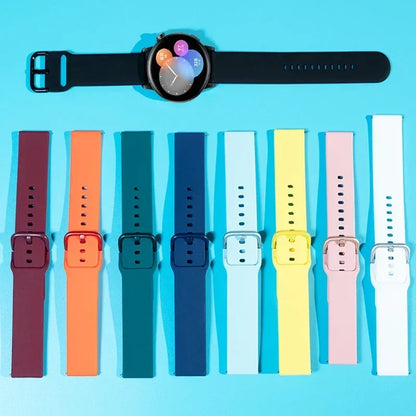 20mm 22mm Strap For Samsung galaxy watch 6/5/pro/3/4/6 Classic 43mm 47mm/Active 2 Silicone Sport bracelet huawei Gt 3-2-2e Band