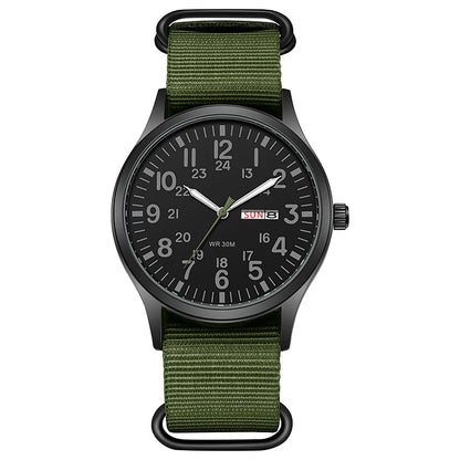 2024 TPW Field Watch Easy Reading Fabric Strap 24 Hours Display Quartz Movement