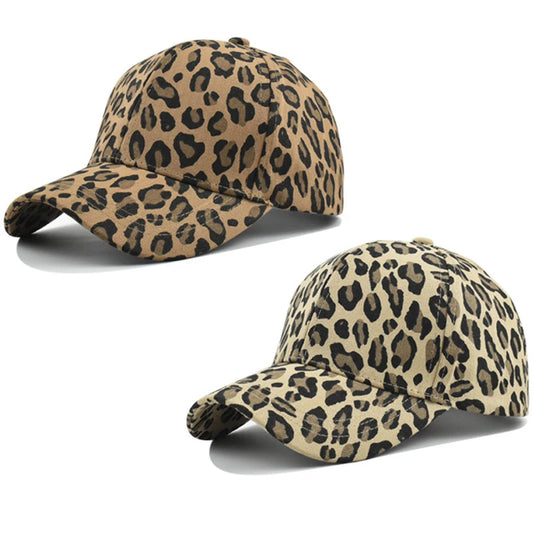 Summer Men Women Baseball Cap Leopard Print Snapback Hat Cotton Adjustable Hip Hop Hat Outdoor Sports Trucker Caps Sun Hats
