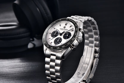 PAGANI DESIGN 2026 New Moon Men's Watches Luxury Quartz Watch For Men VK63 Chronograph AR Sapphire Mirror Ceramic Bezel Luminous
