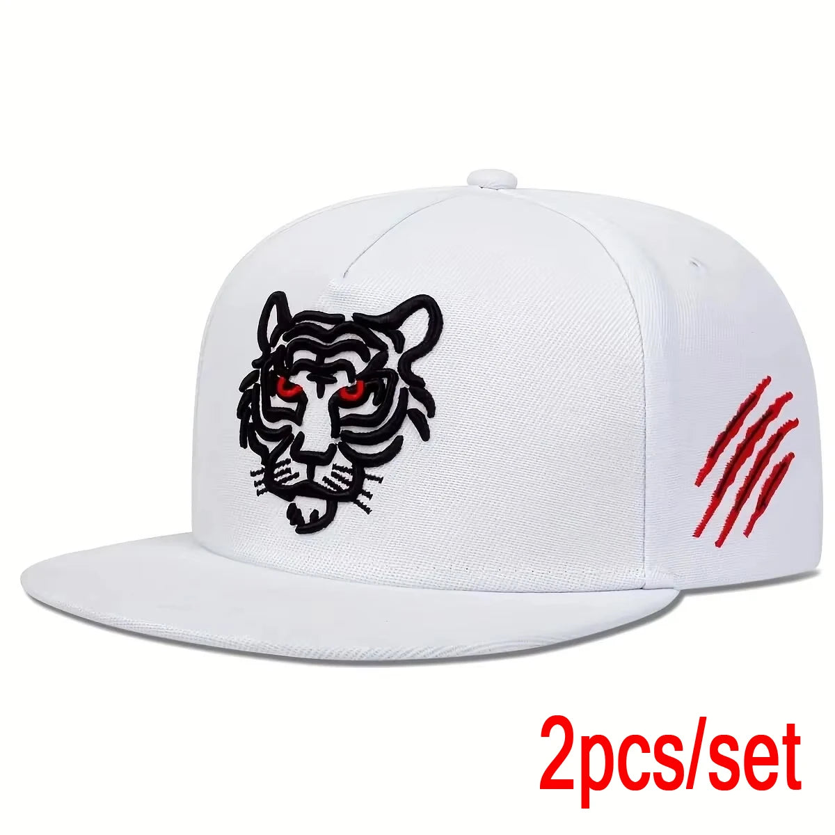 Unisex Tiger Embroidered Hip-hop Hats Outdoor Adjustable Casual Baseball Caps Sunscreen Hat