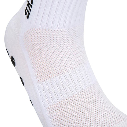 4 Pairs Men's Soccer Socks with Grip, Non Slip Anti Slip Athletic Socks with Cushion Pads for Football/Basketball/Hockey