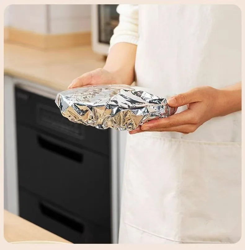 10-60pcs Reusable Aluminum Foil Bowl Cover Heat Insulation And Heat Preservation Food Grade Oven Takeaway Picnic