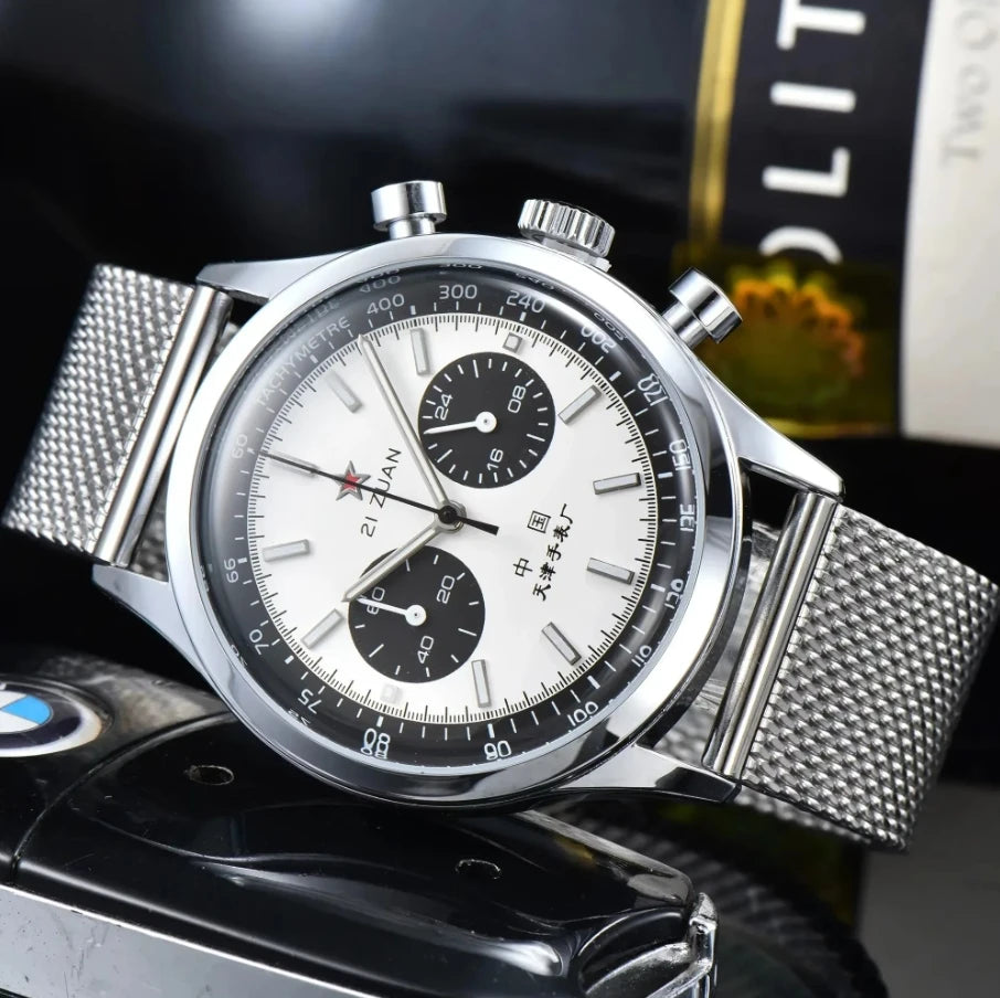 Men's watches 1963 pilot automatic watch 42mm waterproof retro quartz chronograph vintage dress watch