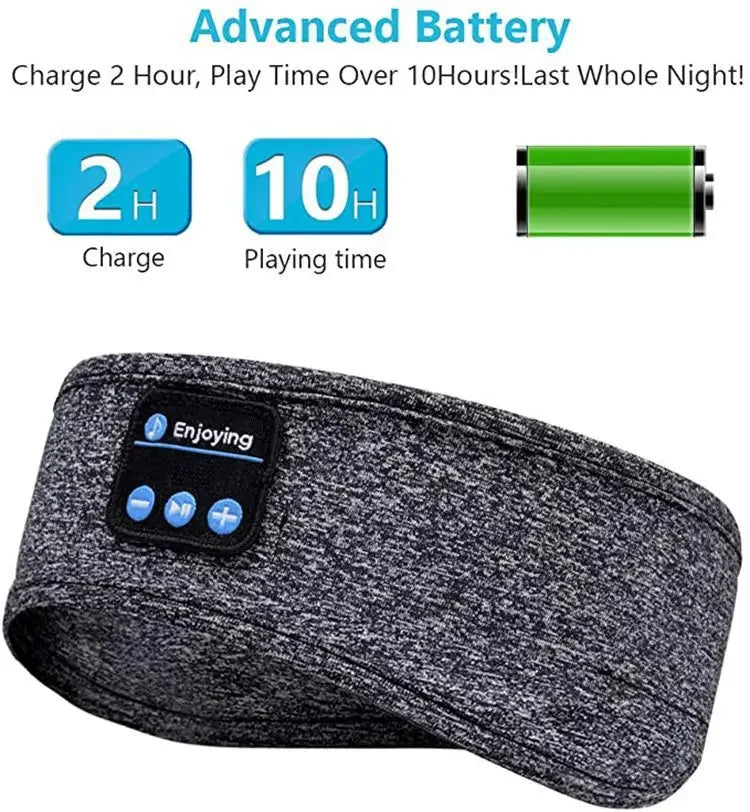 Sleep Mask Bluetooth Sleeping Headphones Headband Thin Soft Elastic Comfortable Wireless Music Headset Eye Mask For Side Sleeper