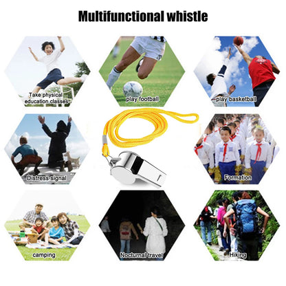Metal Whistle Portable Extra Loud Sports Whistle Multipurpose Loud Crisp Sound Whistle for Soccer Football Basketball Training