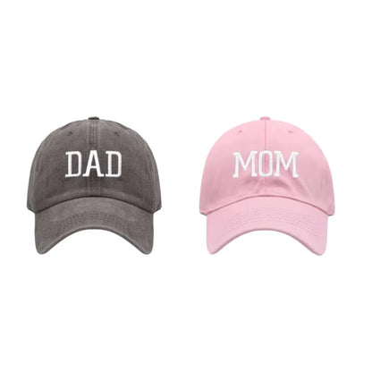 DAD MOM Embroidered Baseball Hat Retro Sports Casual Duck Tongue Hat Sun Hat