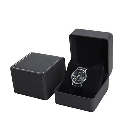 Single Watch Gift Box with Pillow PU Leather Wristwatch Display Case Organizer for Men