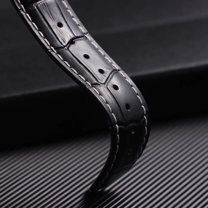 Butterfly Buckle Genuine Calfskin Leather Watch Starp Universal Replacment Watch Bands 12/13/14/15/16/17/18/19/20/21/22/23/24mm