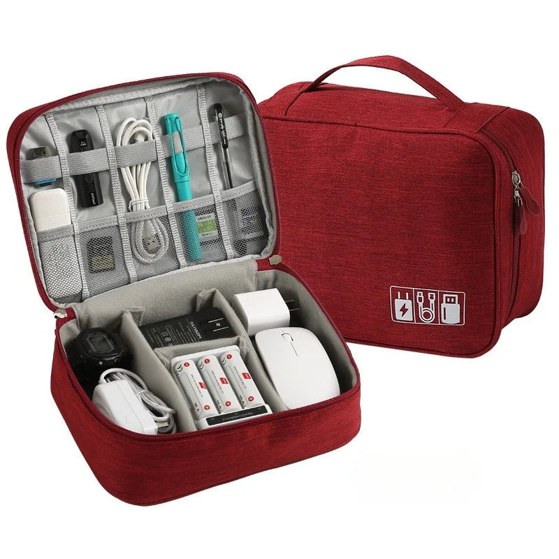 Cable Storage Bag Waterproof Digital Electronic Organizer Portable USB Data Line Charger Plug Storage Bag Travel Cable Organizer
