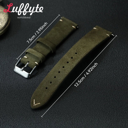 Vintage Suede Leather Watch Band 18mm 20mm 22mm Handmade Men Women Wristwatch Strap Quick Release Smartwatch Watchband
