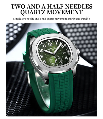 NIBOSI Sport Mens Watches Top Brand Luxury Auto Date Watch Men Waterproof Luminous AQUANAUT Quartz Watches for Men Reloj Hombre