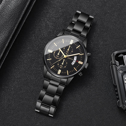 Luxury Stainless Steel Men Calendar Quartz Watch Fashion Mens Business Watches for Man Clock Reloj Hombre