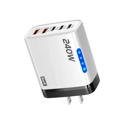 5-in-1 GaN 240W Fast Charger  Desktop Charger USB Type C Charger Fast Charging Quick Charge 3.0 Adapter For iPhone SamsungHuawei