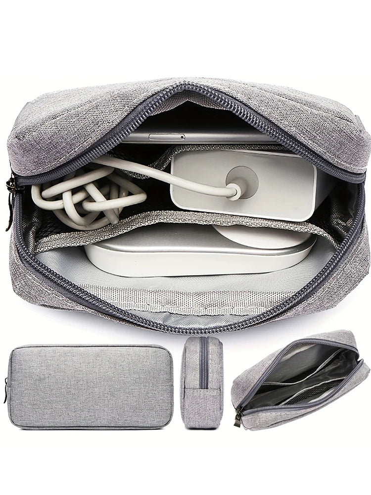 Waterproof Digital Accessories Storage Bag Large Capacity Portable Travel Carrying Organizer Bag for Mobile Phone USB Cable Band