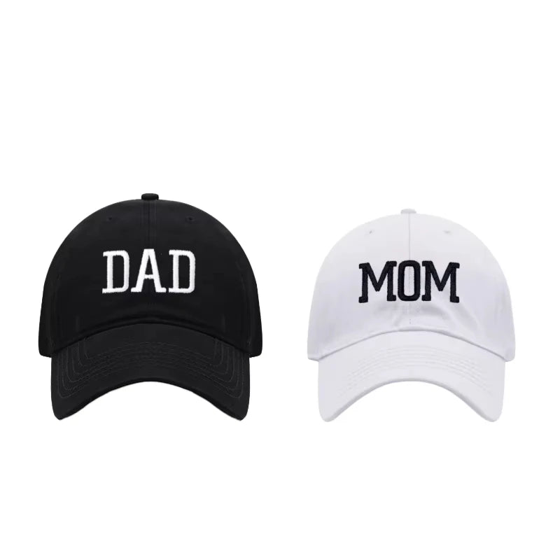 DAD MOM Embroidered Baseball Hat Retro Sports Casual Duck Tongue Hat Sun Hat