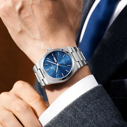 PAAZOMU Luxury Quartz Man Wristwatch Sport Men Watches Waterproof Luminous Date Week Stainless Steel Men's Watch Male Reloj+box