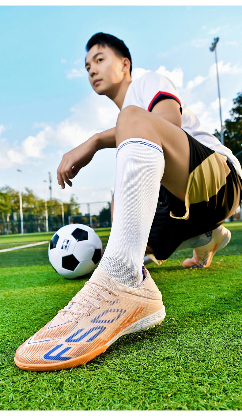 New Men Soccer Shoes Non-Slip Indoor Futsal Football Boots Match Grass Cleats High-quality Sneakers Hot-selling High-top Outdoor