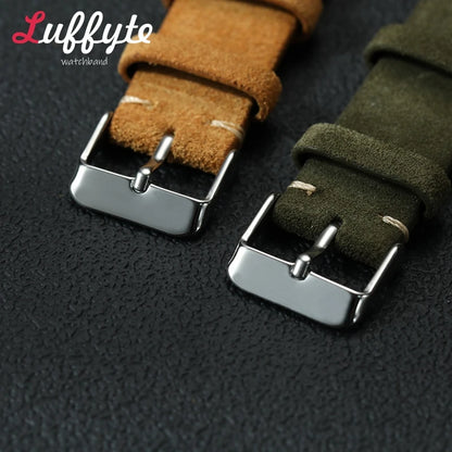 Vintage Suede Leather Watch Band 18mm 20mm 22mm Handmade Men Women Wristwatch Strap Quick Release Smartwatch Watchband